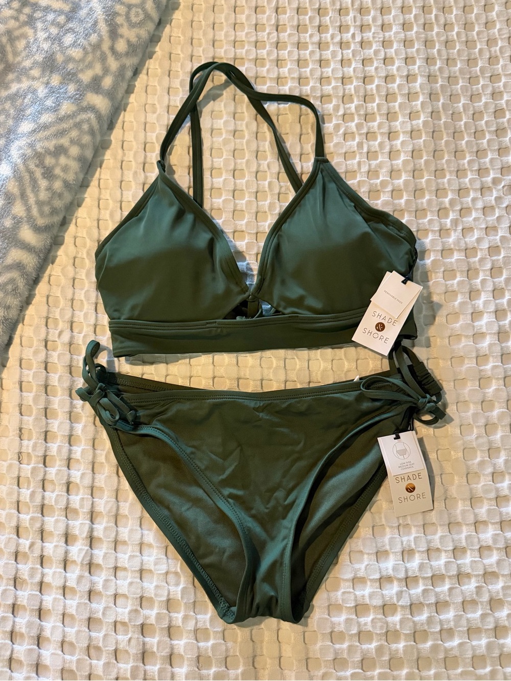 Shade & Shore Olive Green Bikini Set 34D / Small Bottoms
